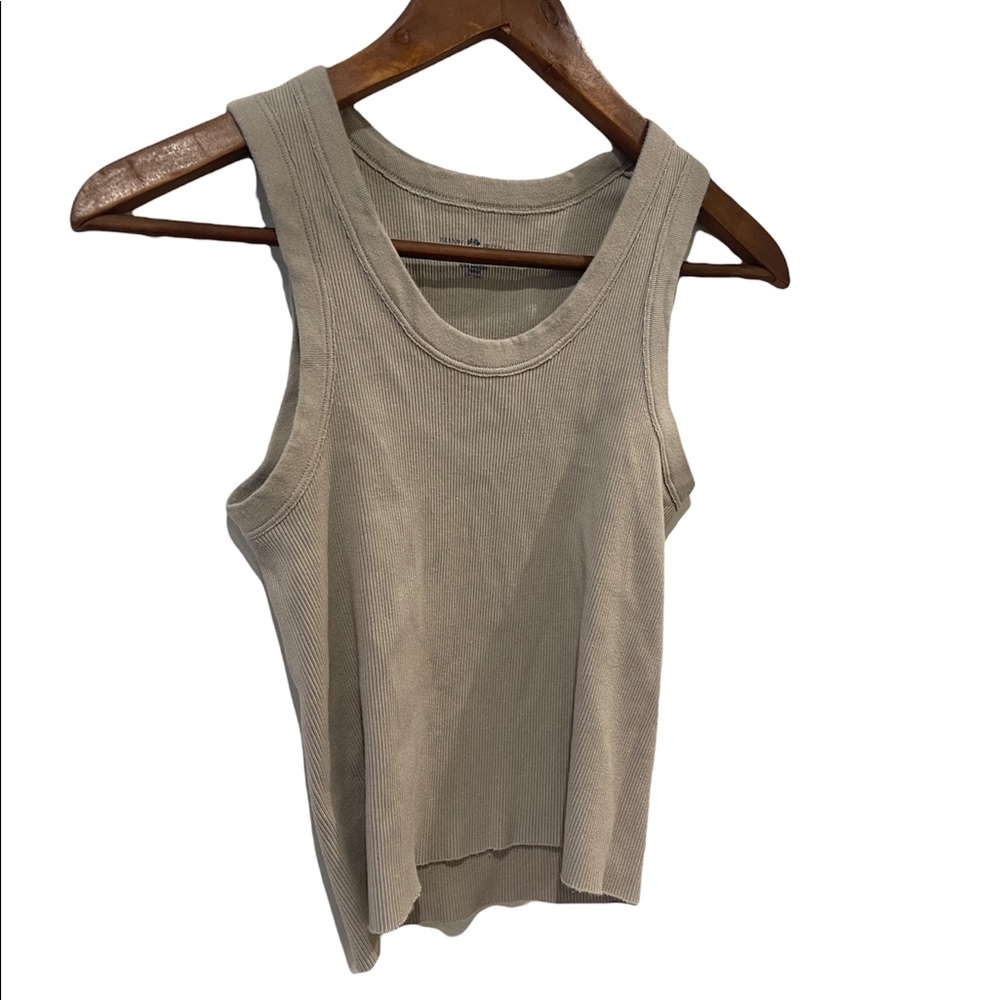 Brandy Melville tan ribbed tank top